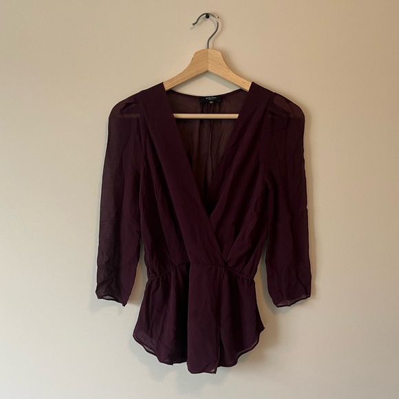 Babaton Tops - Aritzia Babaton Burgundy 100% Silk Blouse